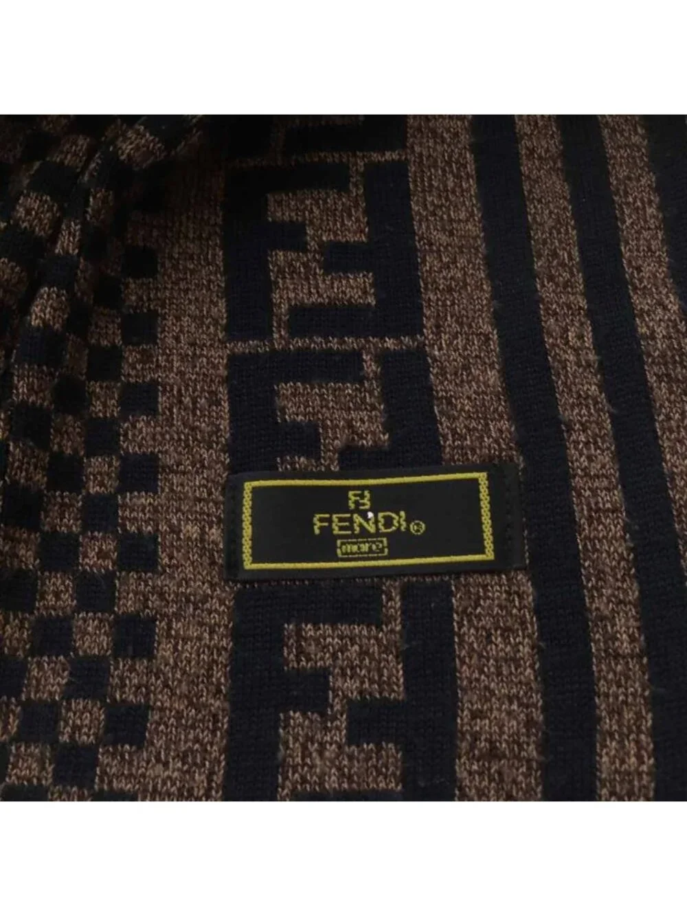 Fendi Scarf Zucca Pattern All Over Brown Black
